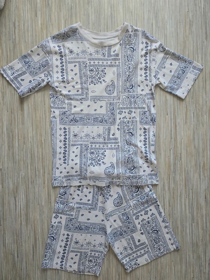 Ensemble short crème motifs bandana - H&M - Taille 140 cm