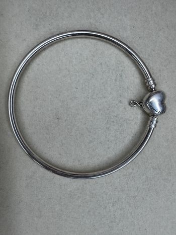 Bracelet Jonc Pandora Authentique Fermoir Cœur Forever Love T17