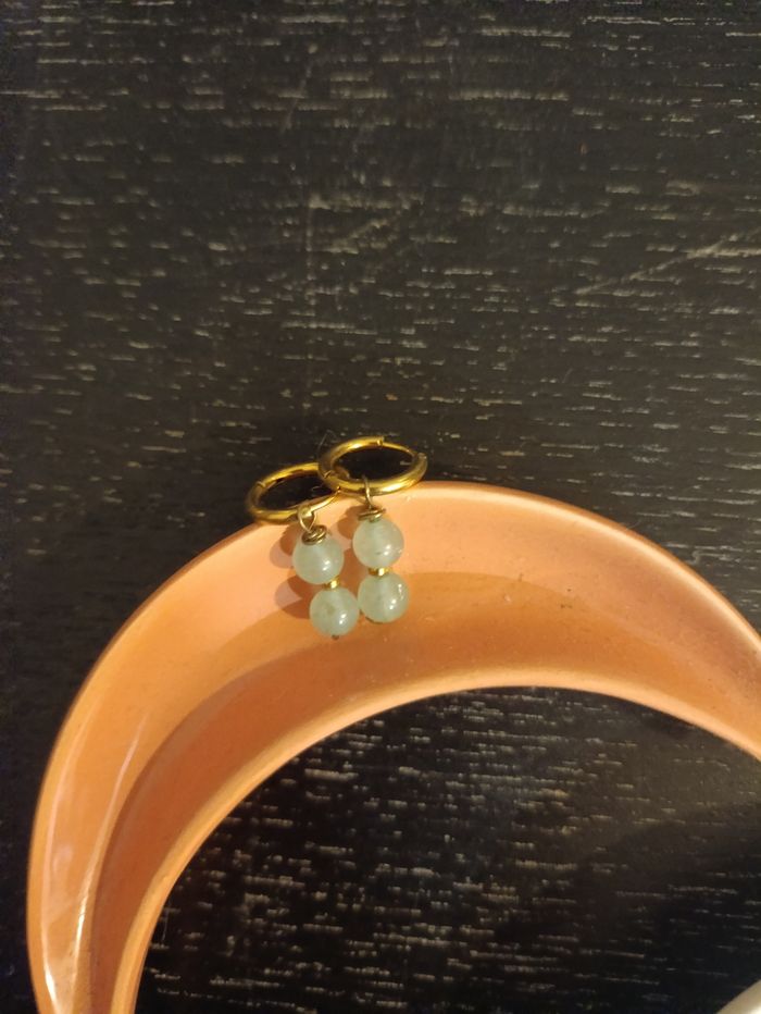 Boucle d'oreille pierre aventurine - photo numéro 2