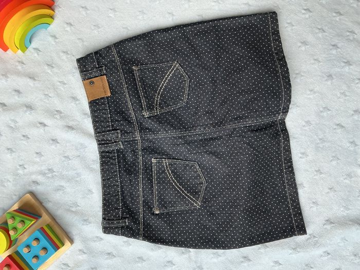 jupe en jean marine à pois blanc taille réglable 14 ans vertbaudet - photo numéro 8