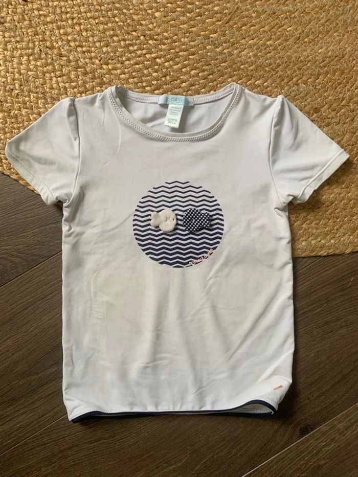 Ensemble t-shirt UV MC culotte maillot bain blanc Obaibi 23 mois 2 ans - photo numéro 5
