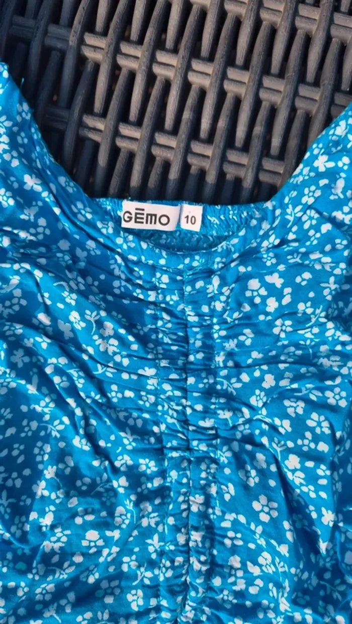 Top fleuri bleu 10 ans Gémo - photo numéro 2