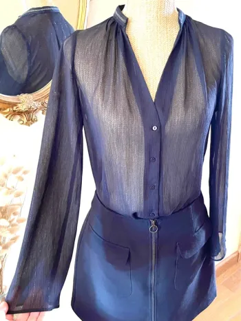 Sublime blouse chemise manche longue noir fluide Zara taille XS