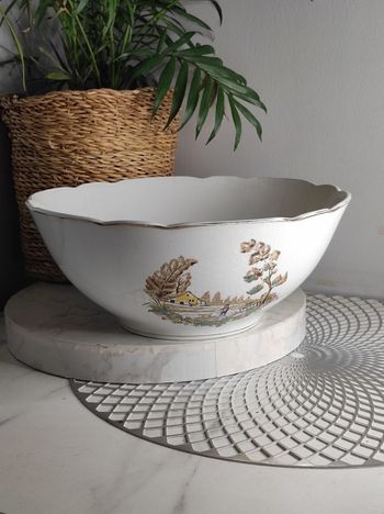 Grand saladier en porcelaine digoin sarreguemines