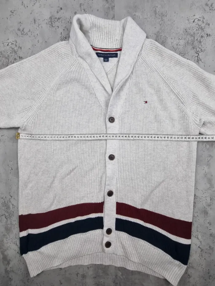 Cardigan Tommy Hilfiger blanc – Taille XL Hommes (mesures en photos) - photo numéro 10