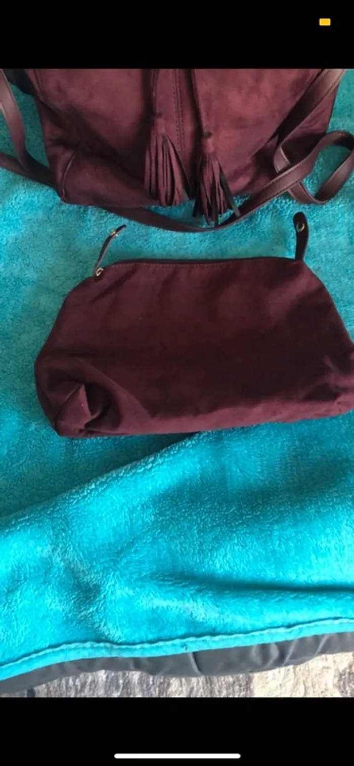 Sac + pochette bordeaux - photo numéro 2