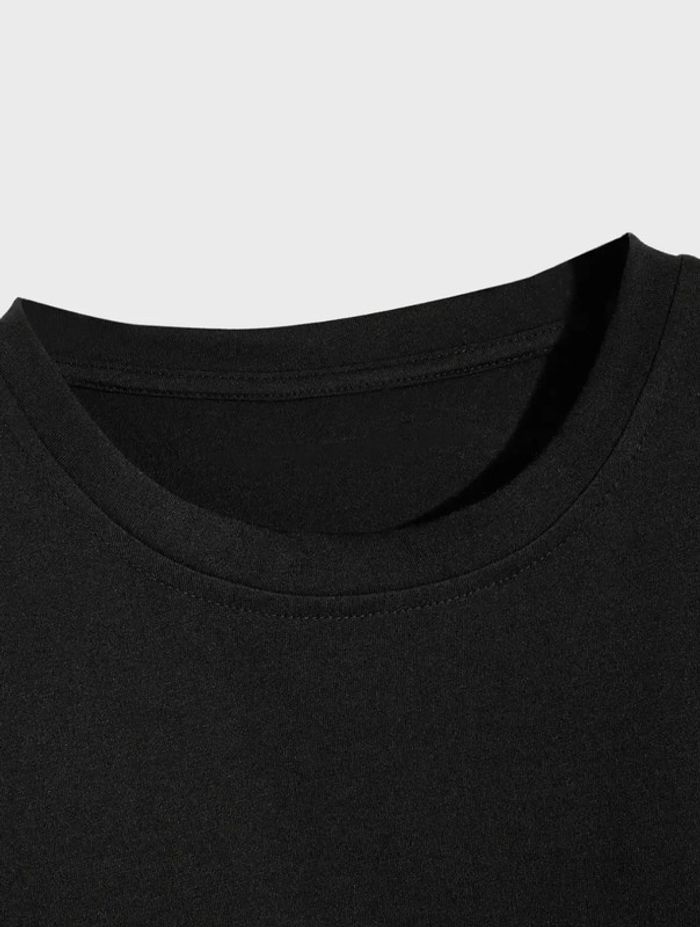 T-shirt noir imprimé tendance - photo numéro 4