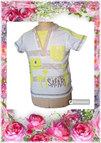 💫🌸  T-shirt imprimé manches courtes pour bébé garçon 🌸💫