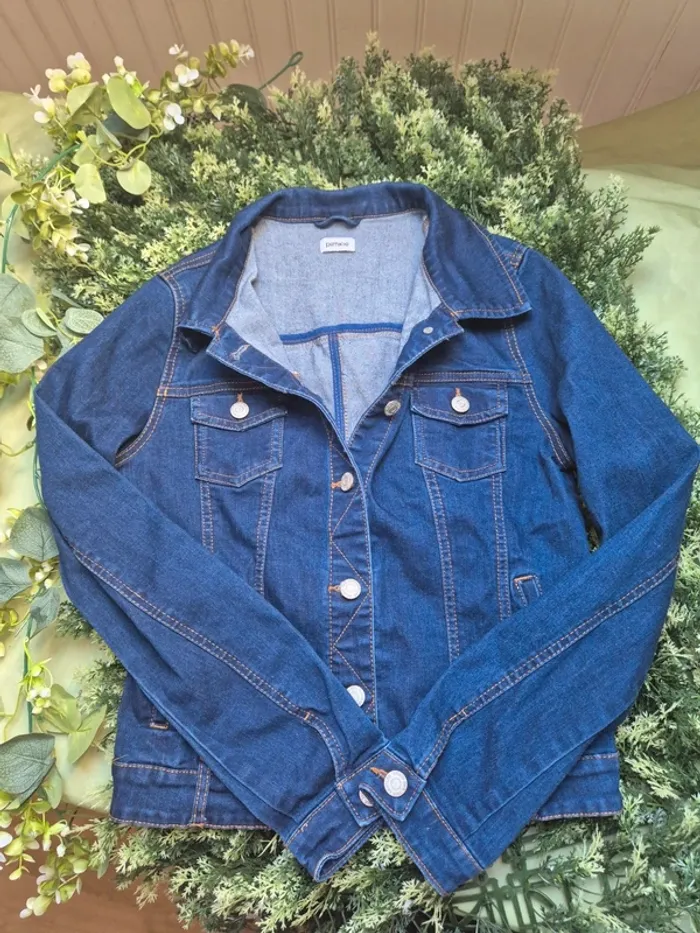 Veste en jean bleu marine femme taille 38 pimkie - photo numéro 2