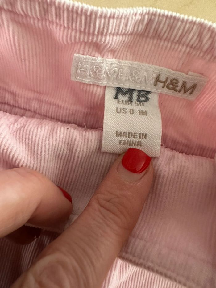 Salopette rose fille h&m naissance 50 cm - photo numéro 3