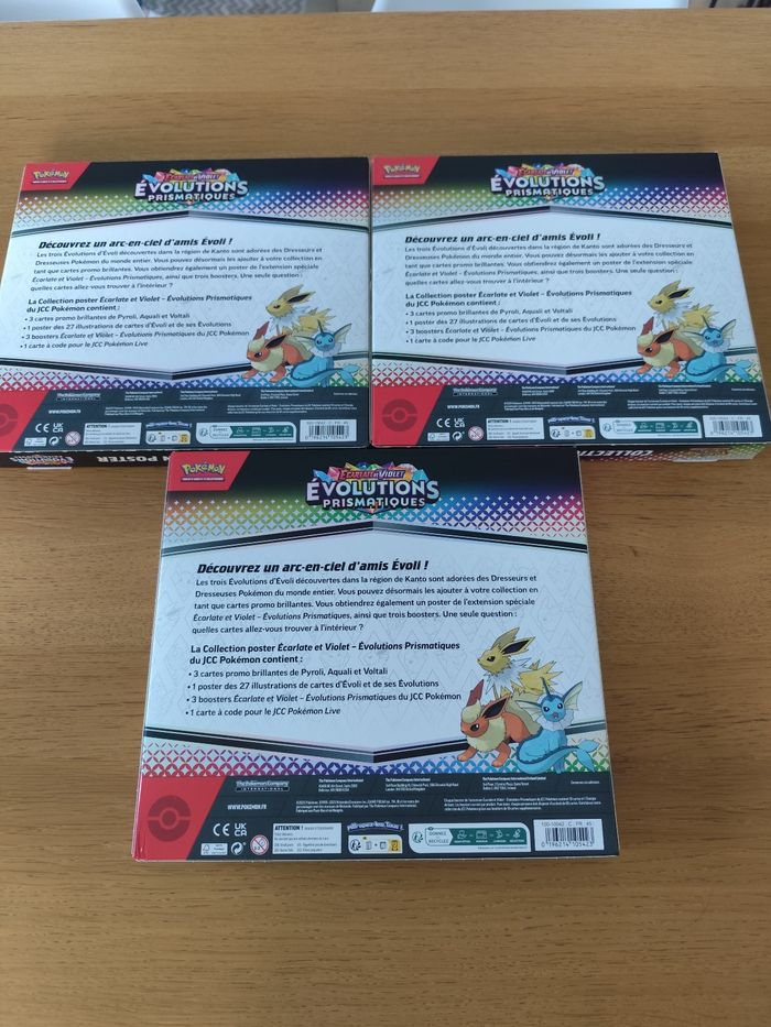 Lot 3 coffrets poster évolutions Prismatiques cartes Pokémon EV8.5 - photo numéro 2