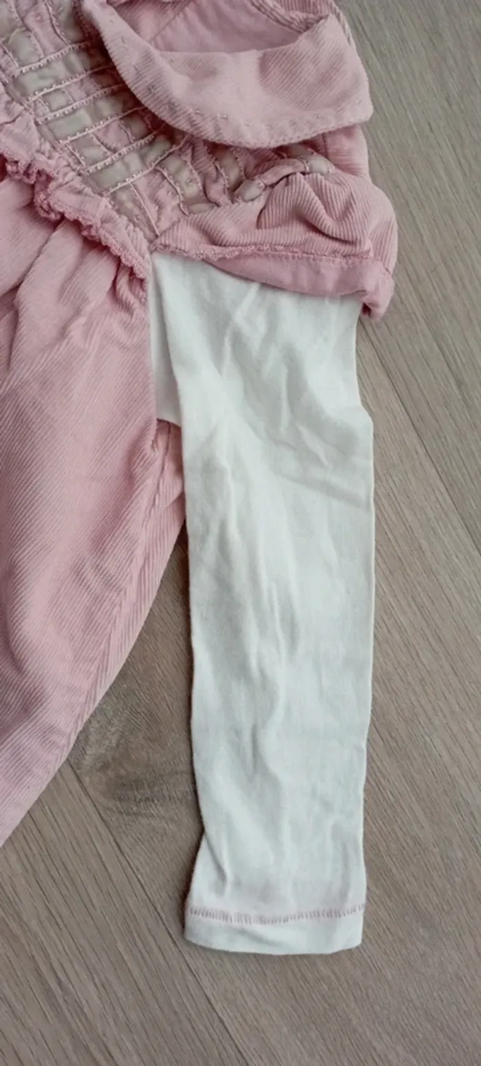 Robe rose velours rose pâle 12M - photo numéro 3