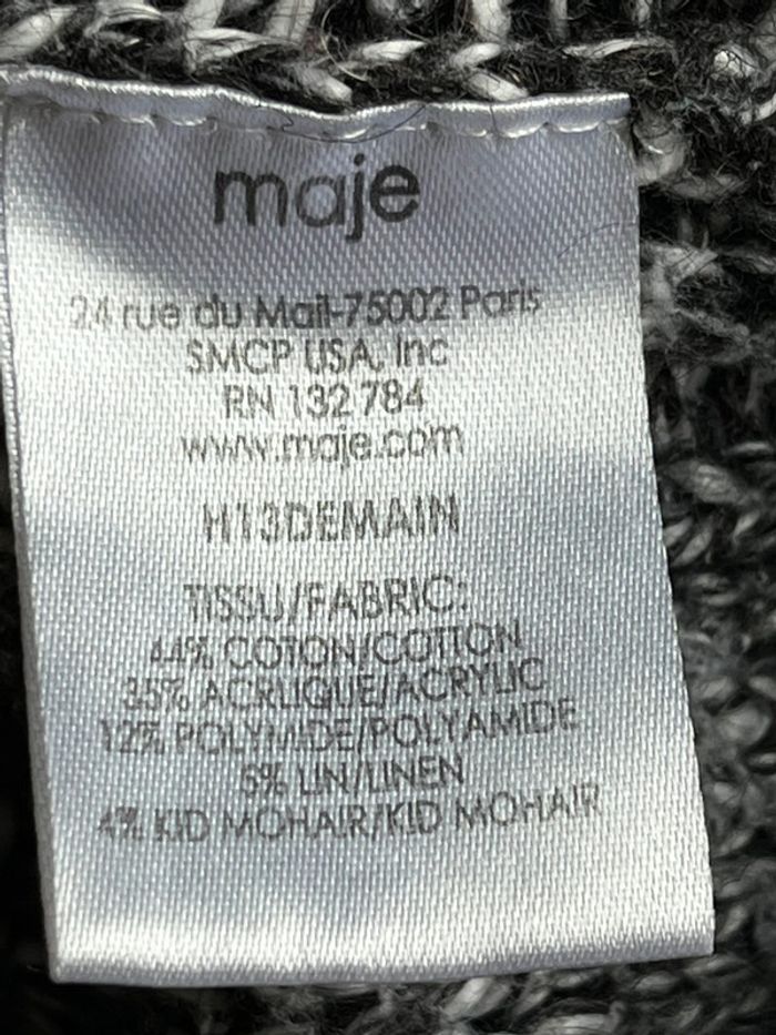 Pull chiné avec mohair gris torsadé Maje M - photo numéro 7