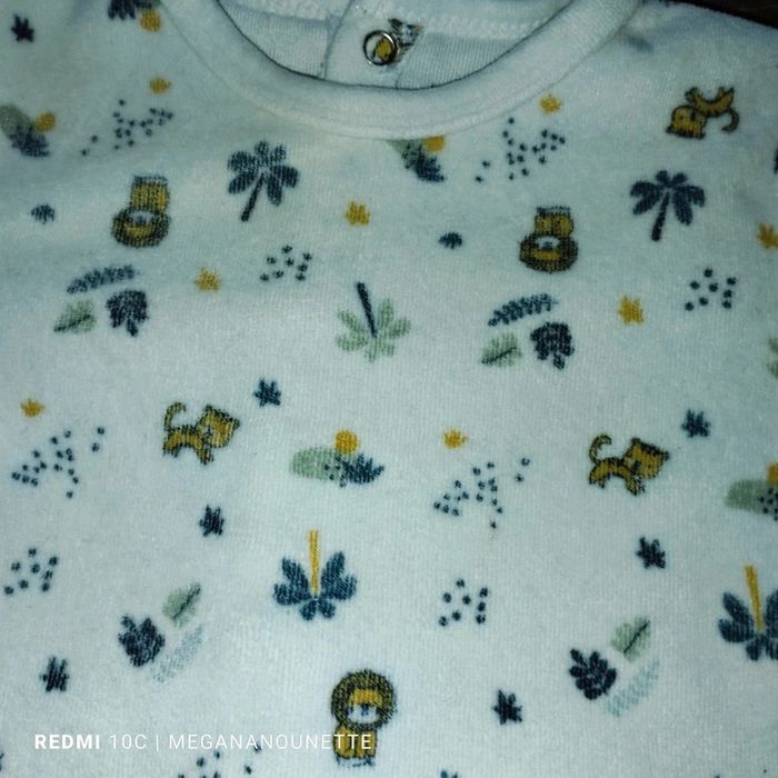 🌿 Grenouillère Bébé Mes Petits Cailloux Thème Jungle Savane 🌿Taille 9 mois / 74 cm - photo numéro 4