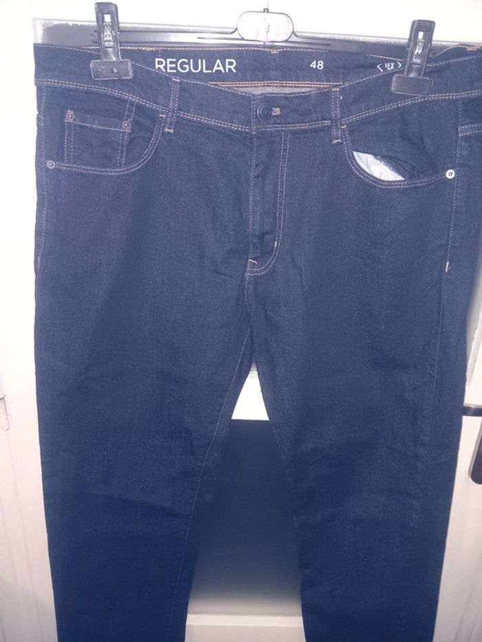 Jean homme Regular coupe droite taille 48 bleu foncé - photo numéro 2