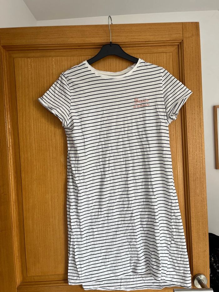 Robe de nuit grossesse motif marinière M
