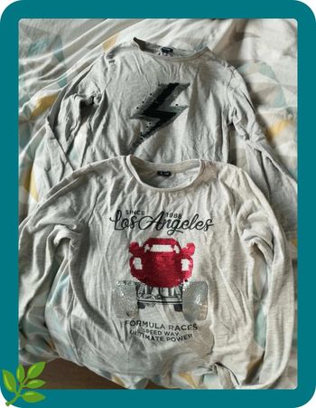 Lot de 2 tee-shirts manches longues à sequins 8 ans