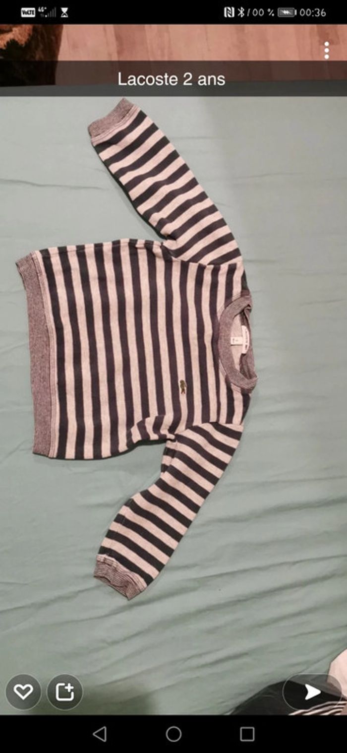 Pull sweet rayé lacoste - photo numéro 2