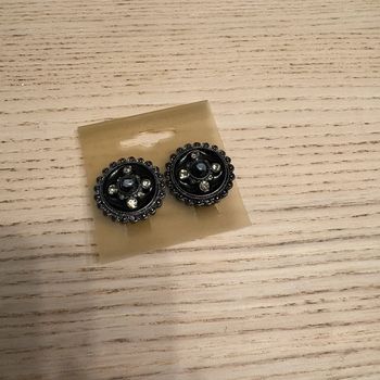 Boucles d’oreilles à clips • noir • neuves 🌿