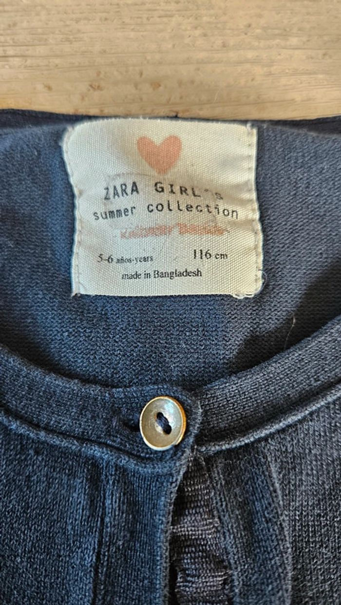 Gilet à manches longues bleu foncé, Zara Girl, 5/6 ans, peu mis - photo numéro 5