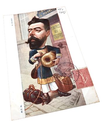 Carte postale ancienne Caricature (1905) M. Doumer Président de la République