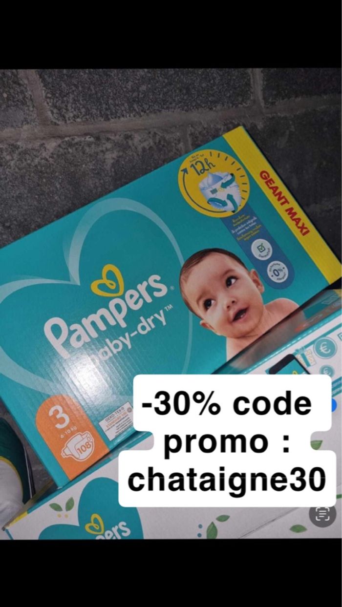 3 carton Couche Pampers taille 3