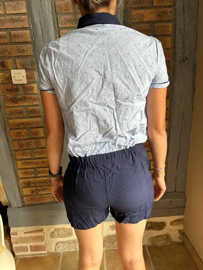 Combinaison short avec motif encre femme, nafnaf taille 36 - photo numéro 2