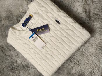 Pull Torsadé Ralph Lauren Blanc Taille M 