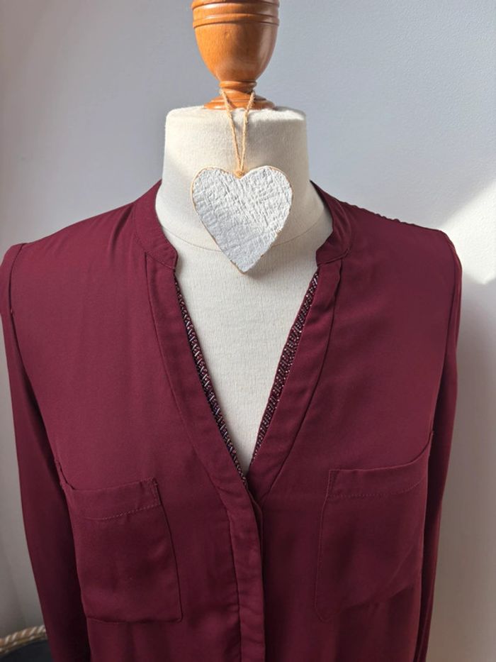 Blouse ML bordeaux - Promod - T38 - photo numéro 3