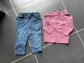 Ensemble jeans t shirt col roulé