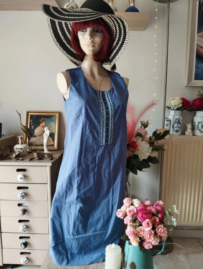 🪷Robe en Coton Casual à Perles Anne Weyburn T36/38🪷