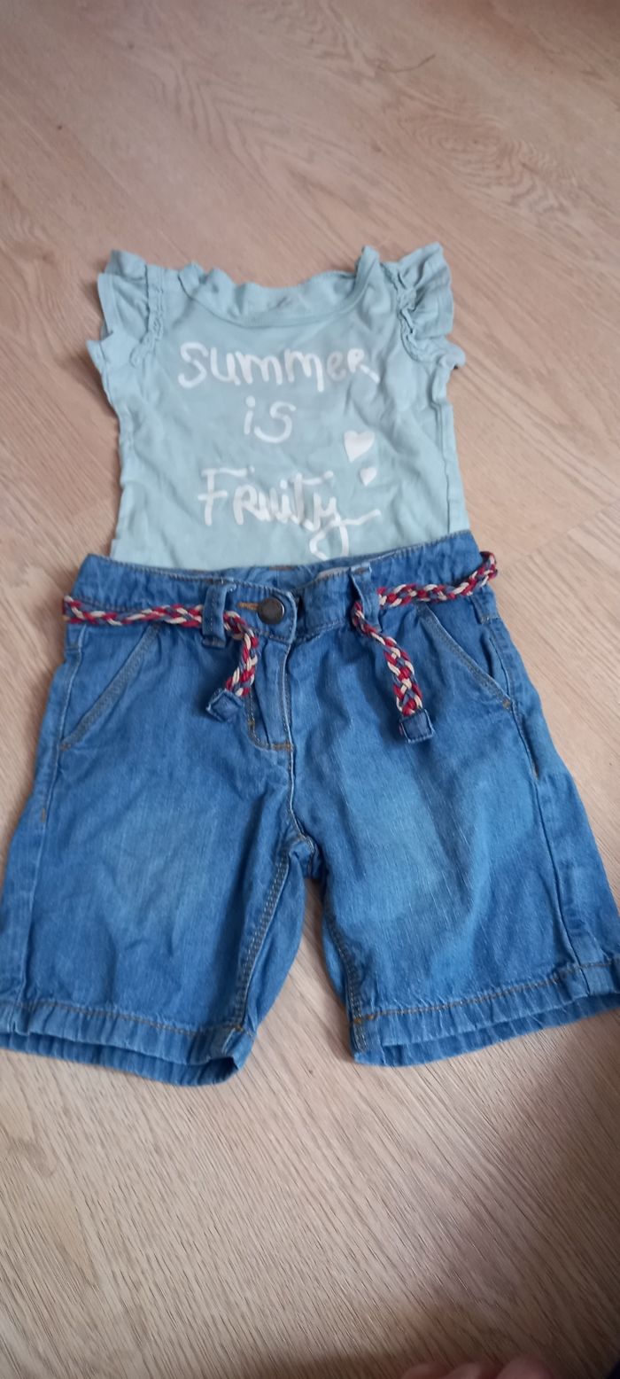 Ttee shirt et short fille