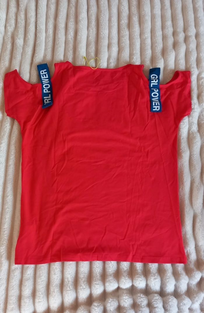 T-shirt grl power rouge - photo numéro 2
