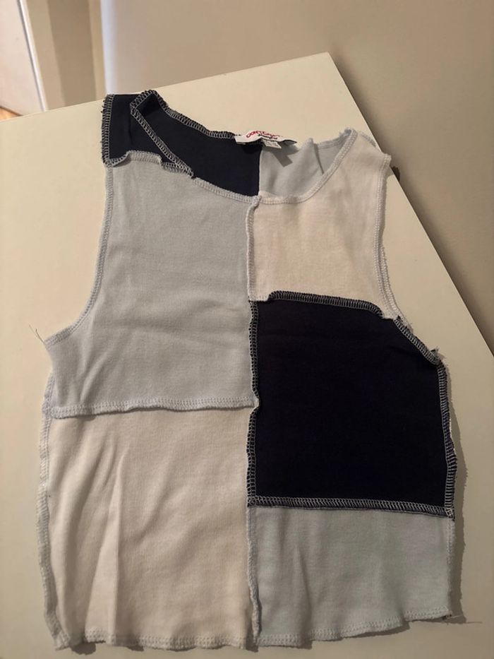 Top réversible bleu et blanc neuf