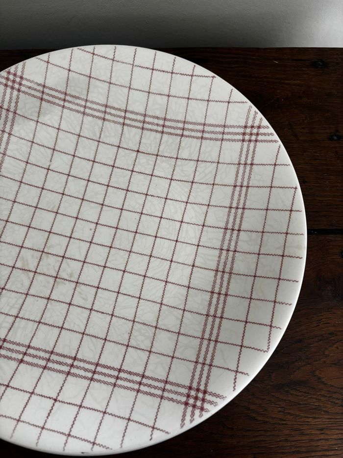 Vintage plat creux gien motif torchon - photo numéro 4