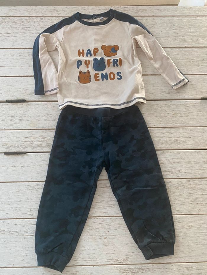 Ensemble bebe 24 mois garçon polo pantalon jogging chaud sans - Main Image