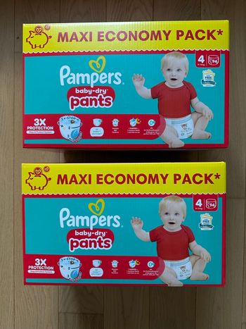 Lot de 2 paquets couches Pampers Baby Dry Pants - Taille 4 (9/14 kg)