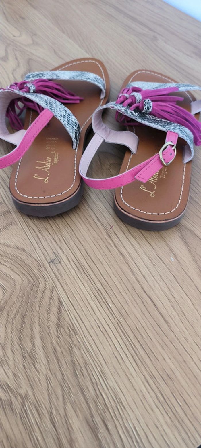 Sandales pied nu l'atelier tropézien 35 quasiment neuf - photo numéro 7