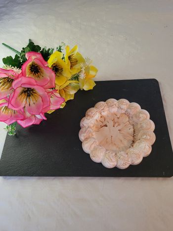 Vide poche torsadé marbré-marron et blanc-12cm