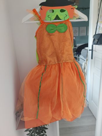 Déguisement robe citrouille et accessoires Halloween Taille 7-10 ans