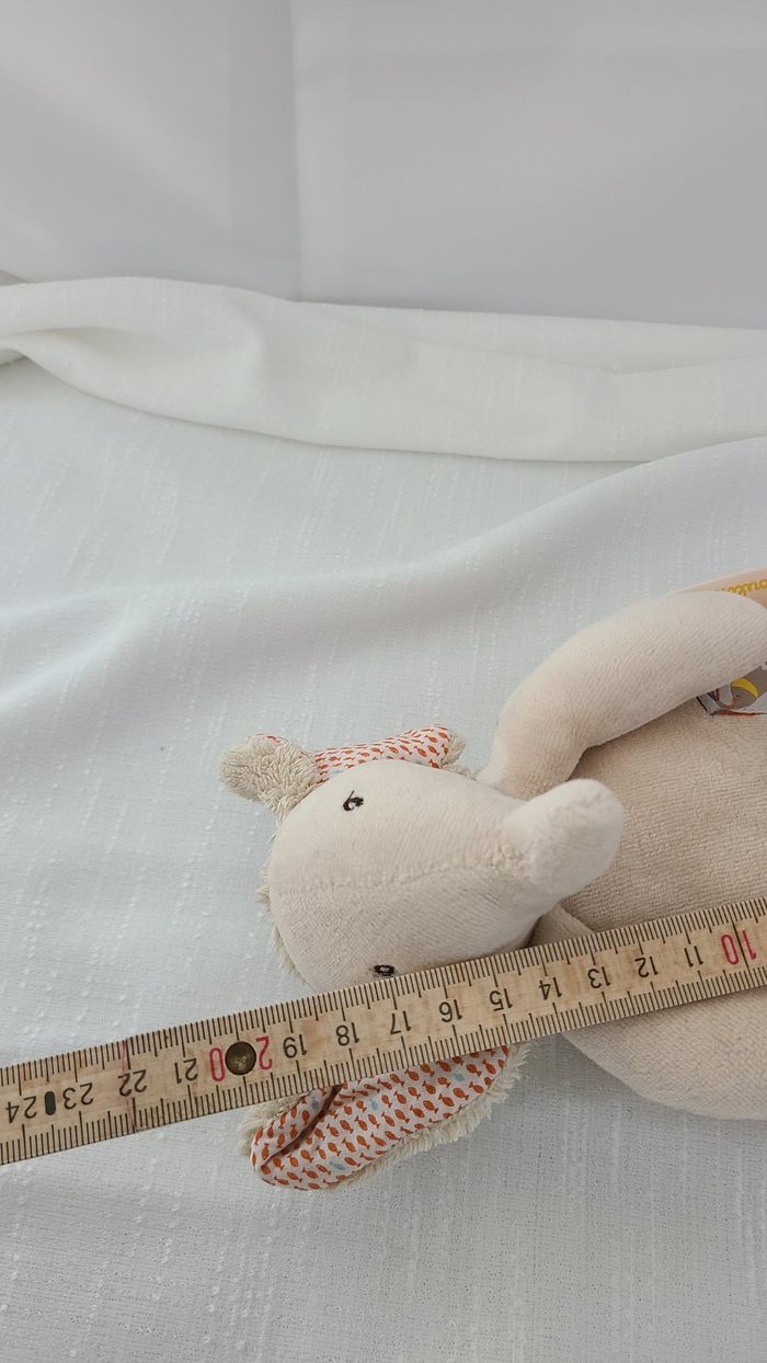 Doudou éléphant beige rose Les Papoum Moulin Roty - Moulin Roty - photo numéro 2
