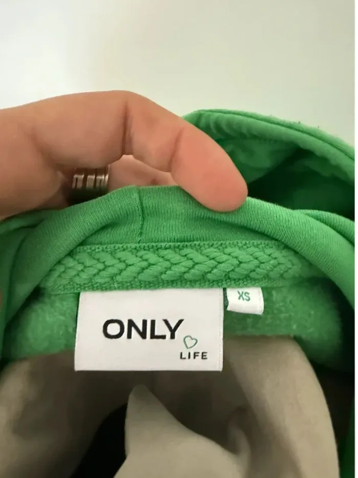 Sweat à capuche vert ONLY – Taille XS - photo numéro 4