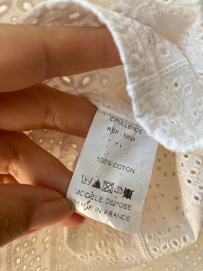 Chemisette en dentelle anglaise blanche Opullence T1 - photo numéro 7