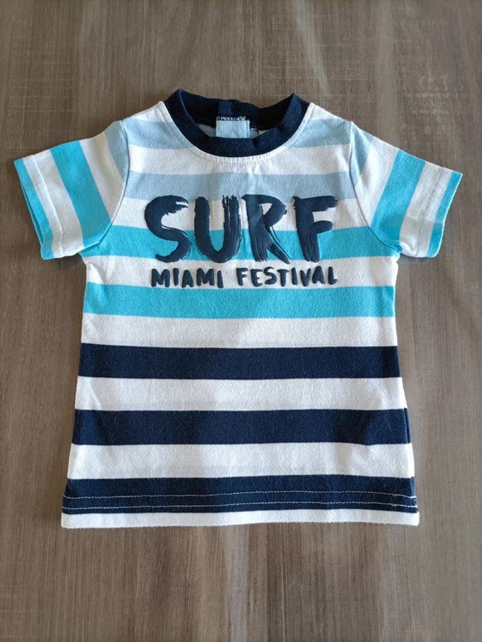 Ensemble été T Shirt/ short bermuda Surf 3 mois - photo numéro 2