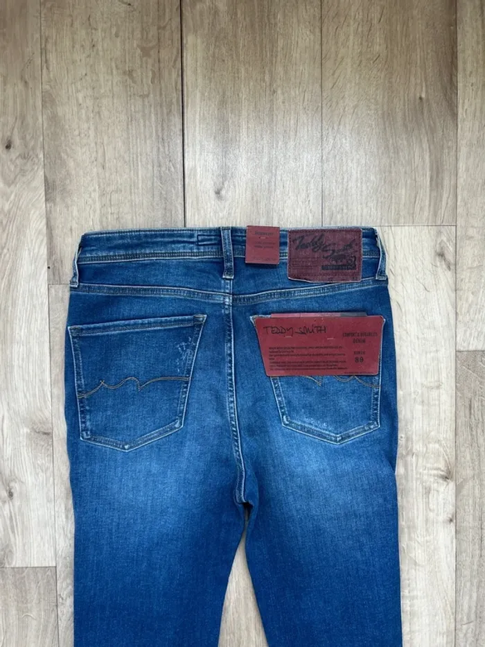 Jeans Teddy Smith bleu flash skinny op destroy 16ans - photo numéro 4