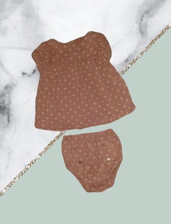 Ensemble robe + bloomer Kiabi 1 mois