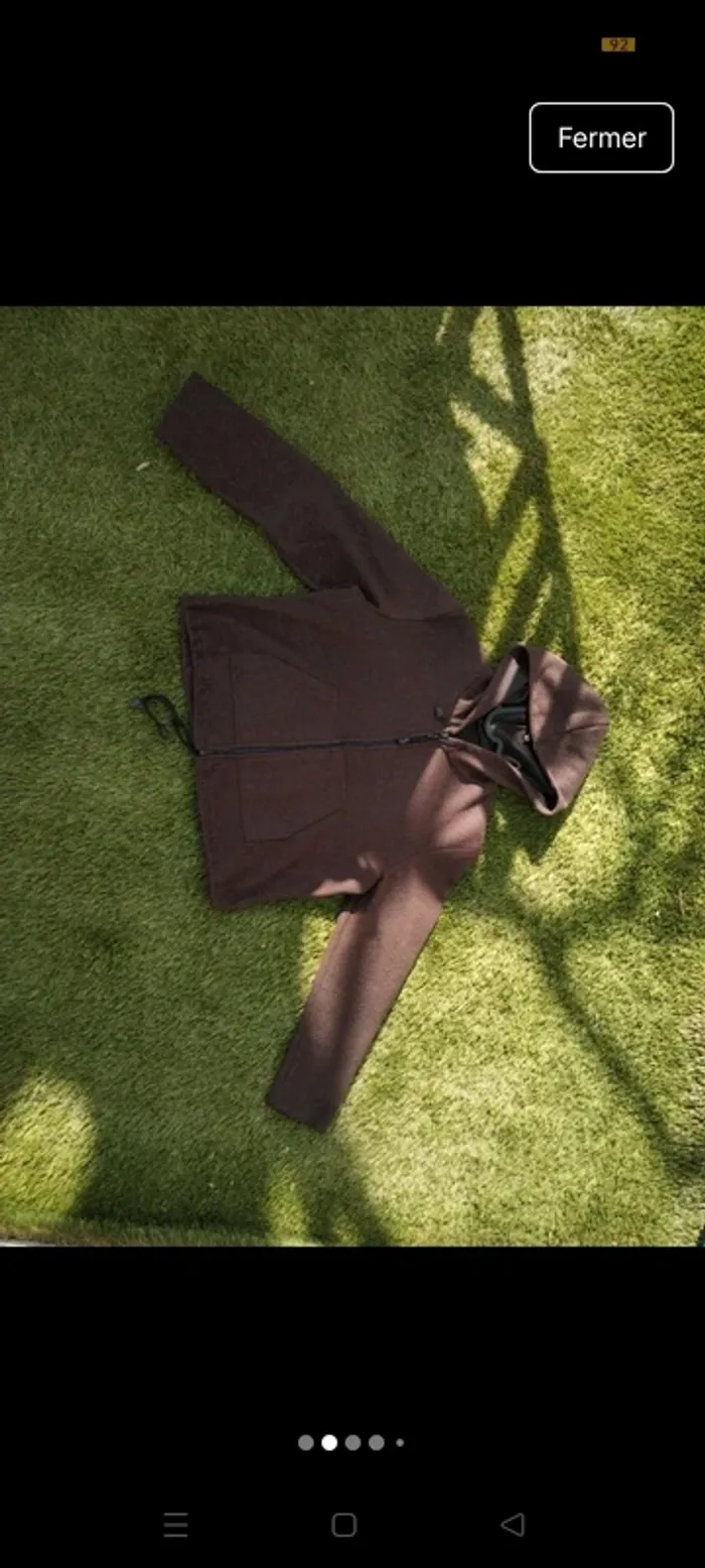 Gilet à capuche marron taille 38 - photo numéro 4