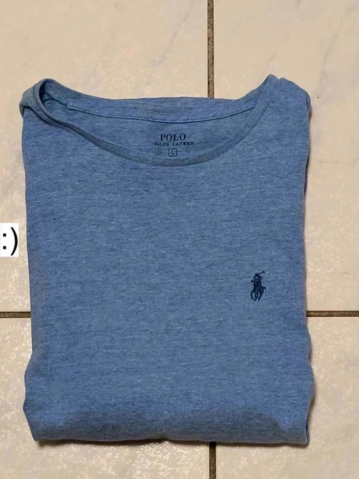 T-shirt Ralph Lauren Bleu Chinée – Taille L - photo numéro 8