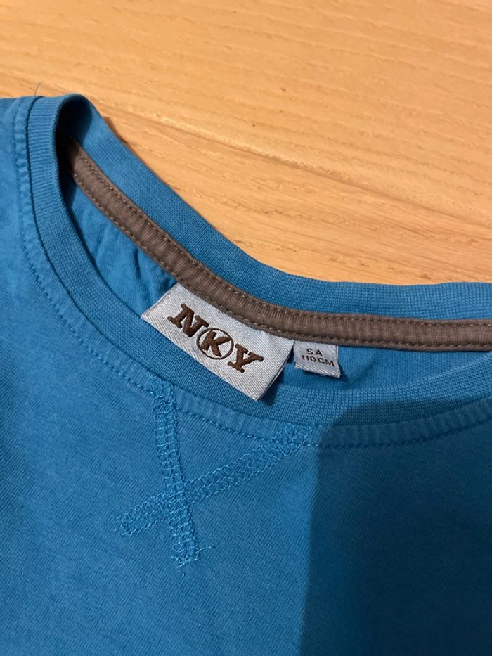 T-shirt ML bleu uni - NKY - 5ans - photo numéro 3