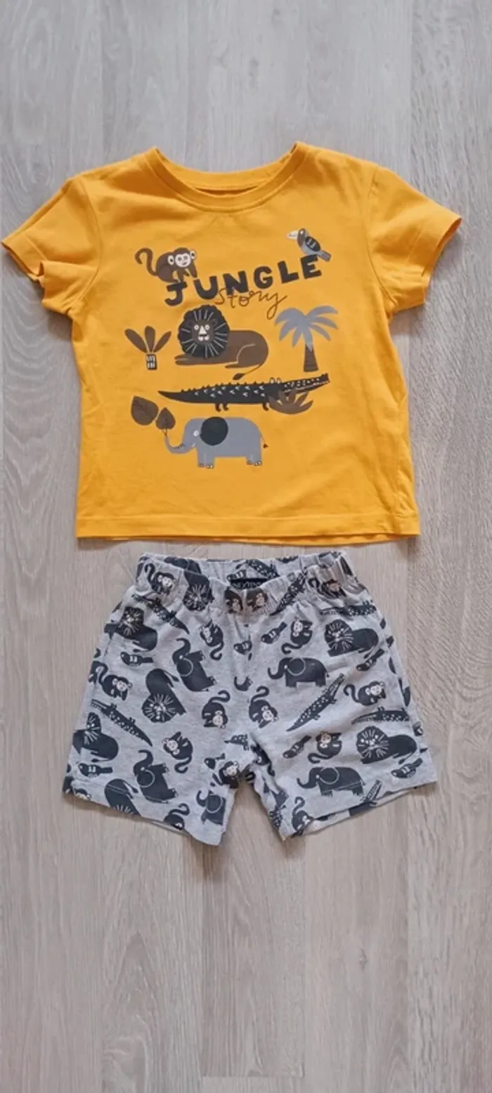 Pyjama garçon Tee-shirt short motif singe, taille 3 ans, marque In Extenso - photo numéro 2